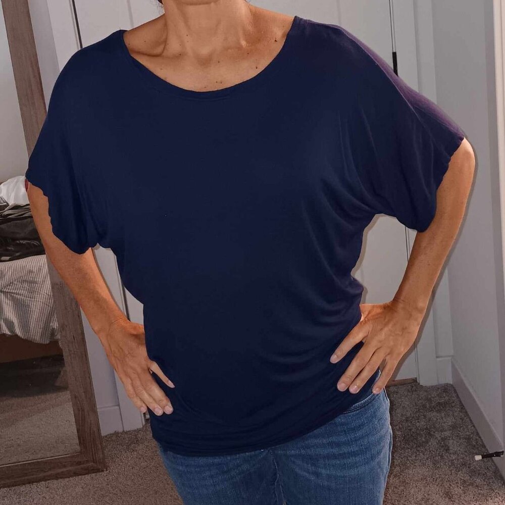 Free To Live Dolman Blouse BLUE